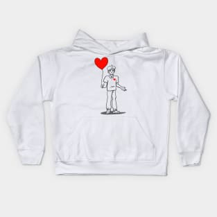 Boy with balloon Kids Hoodie